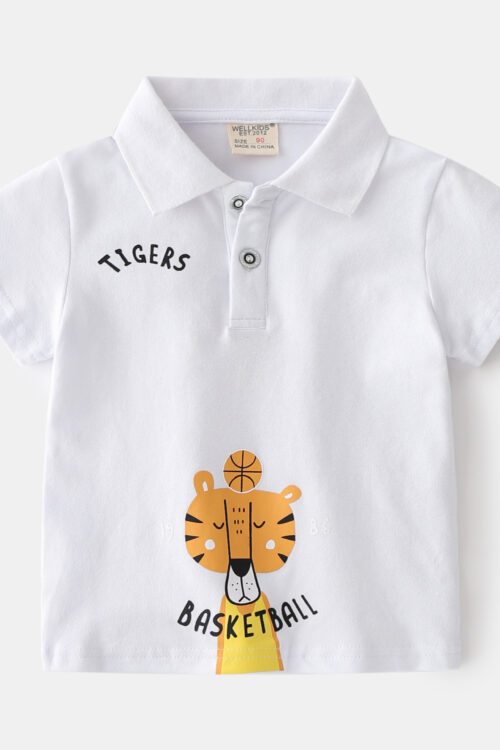 Smart Turn-down Collar Sleeveless Kids’ T-shirt Children’s Polo Shirt