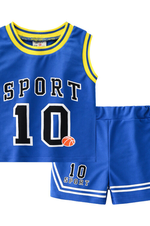 Sleeveless Vest and Shorts Set  Lightweight Mesh Boys’ Sports Basketball Outfit