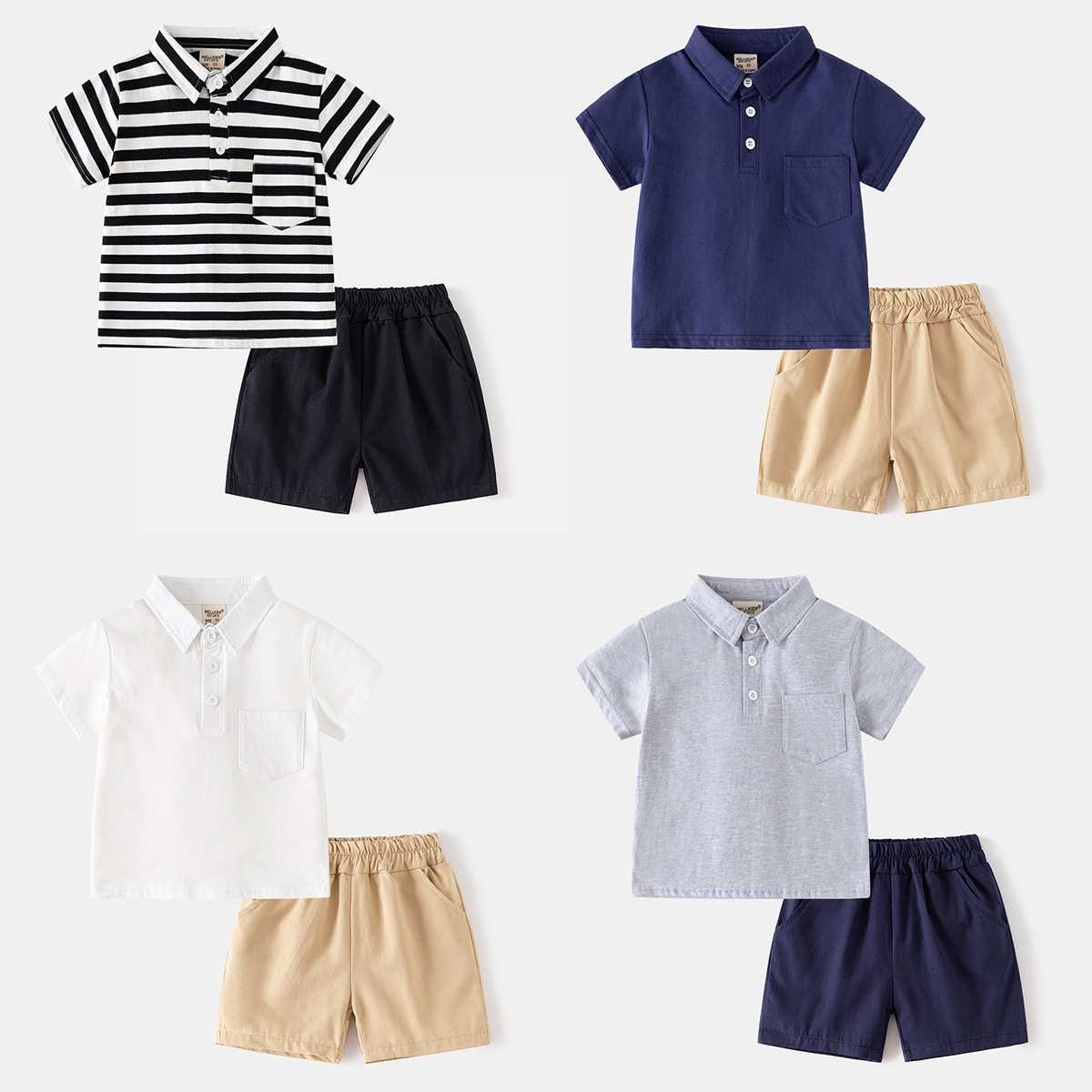 Boys' Short Sleeve and Mid-Length Pants Two-Piece Set, Kids Clothing Wholesale - Image 2