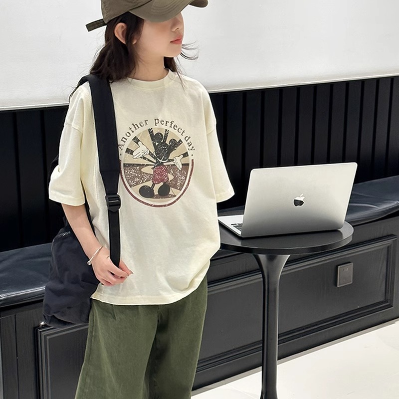 Cute Cartoon Short Sleeve T-Shirt for Girls, Top for Kids and Older Children - Image 3
