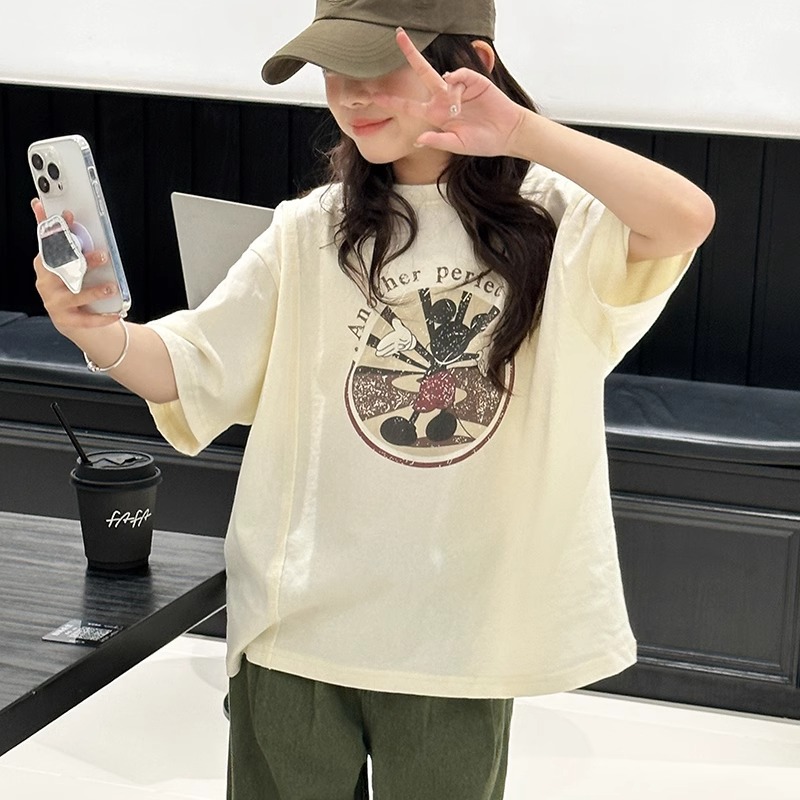 Cute Cartoon Short Sleeve T-Shirt for Girls, Top for Kids and Older Children - Image 5