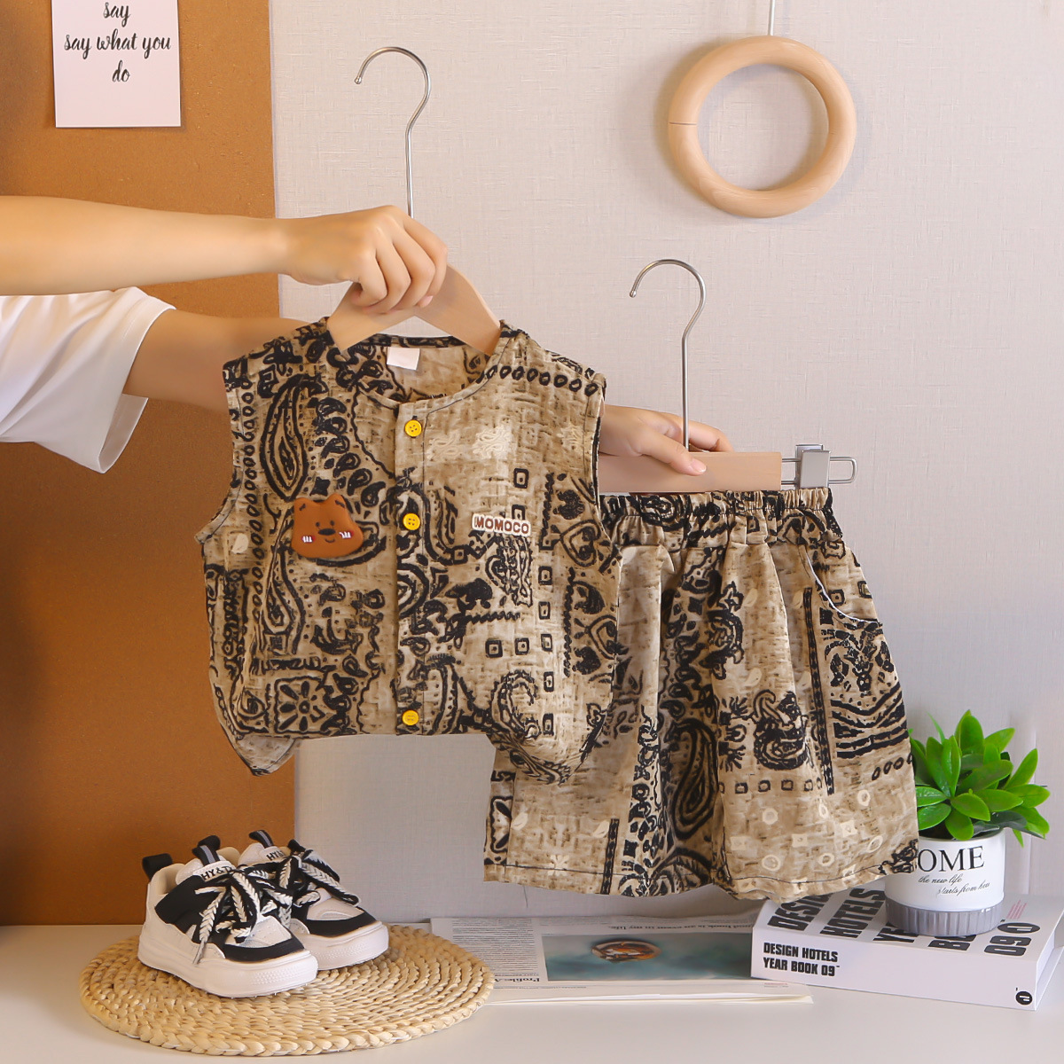 Baby thin sleeveless shirt two-piece set