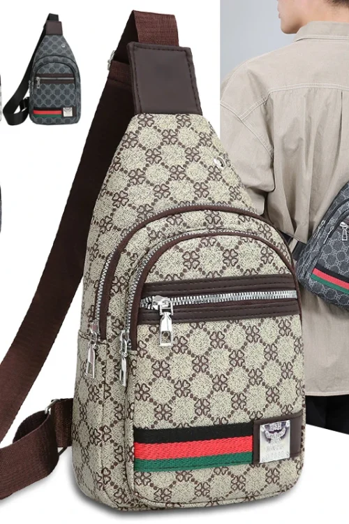 Men’s Multifunction Messenger Bag Shoulder Cloth Chest Bags Crossbody Casual Handbag with Earphone Hole