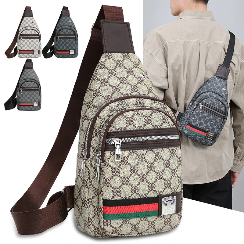 Men’s Multifunction Messenger Bag Shoulder Cloth Chest Bags Crossbody Casual Handbag with Earphone Hole